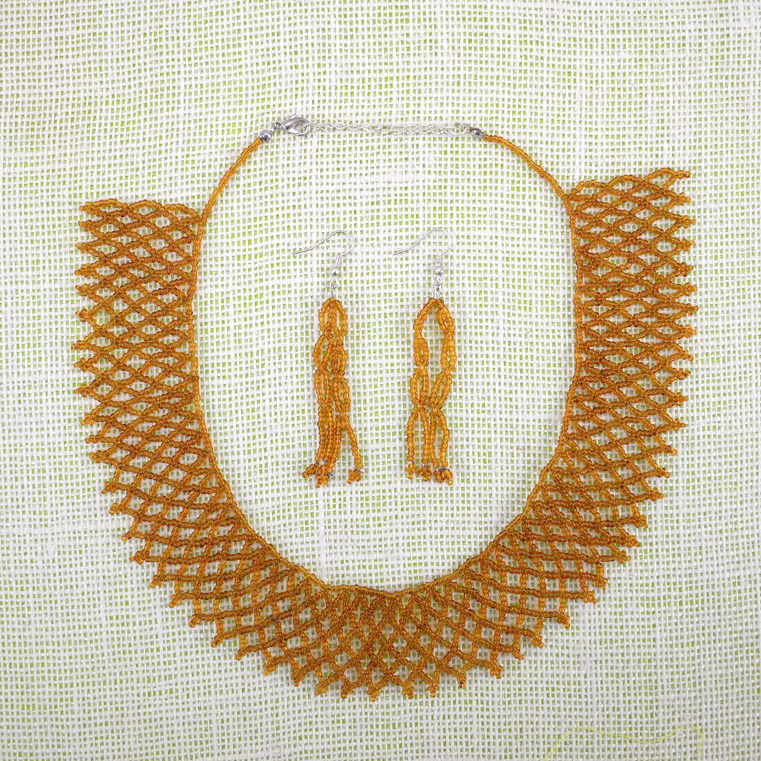Beaded Necklace and Earring Set