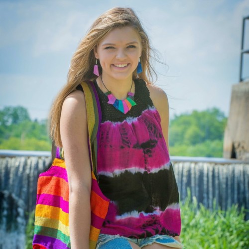 Tie Dyed Peasant Blouse