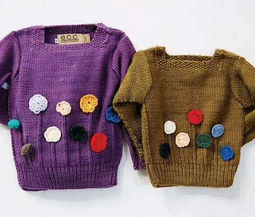 Girl Cotton Flower Pullover