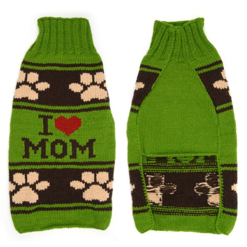 I Love Mom Dog Sweater
