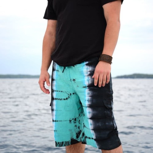 tie dyed cargo shorts, these come in a verity of colors, and they have an elastic waist