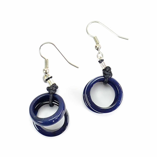 A picture of the blue helix earrings.