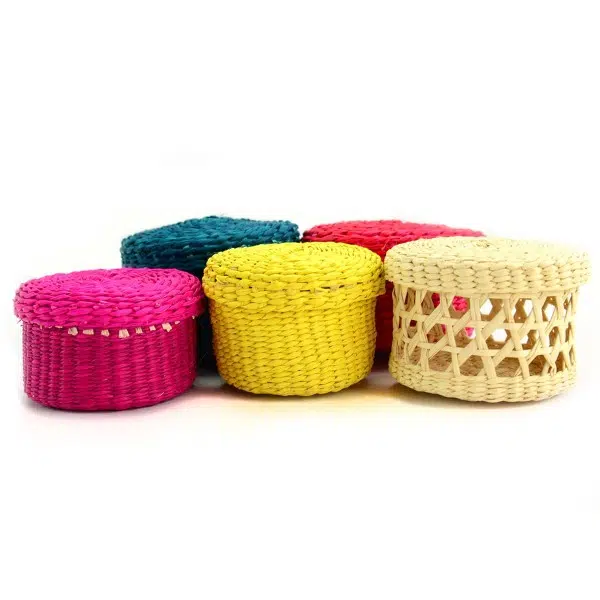 These bright colored baskets, are a great size fro storing some thing valuable