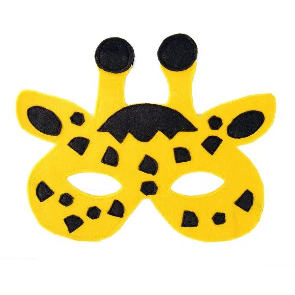 A felt play mask of a giraffe