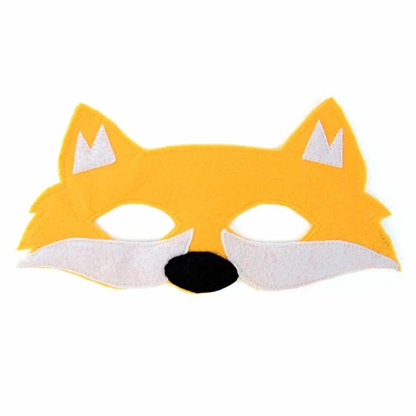 A felt play mask of a fox