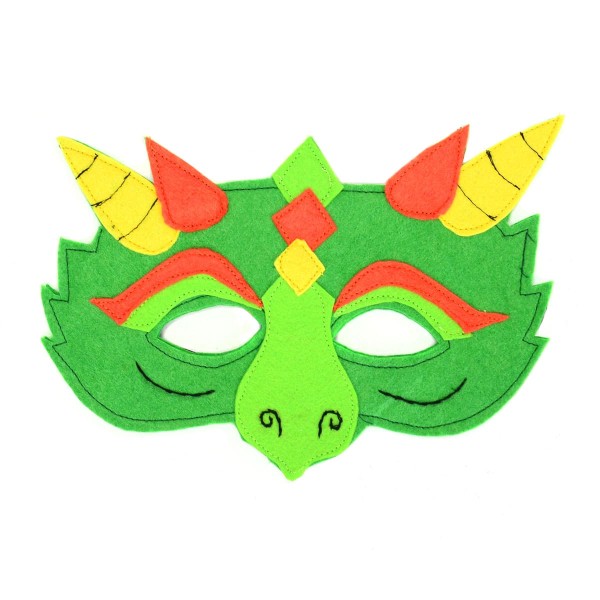 A felt play mask of a dragon