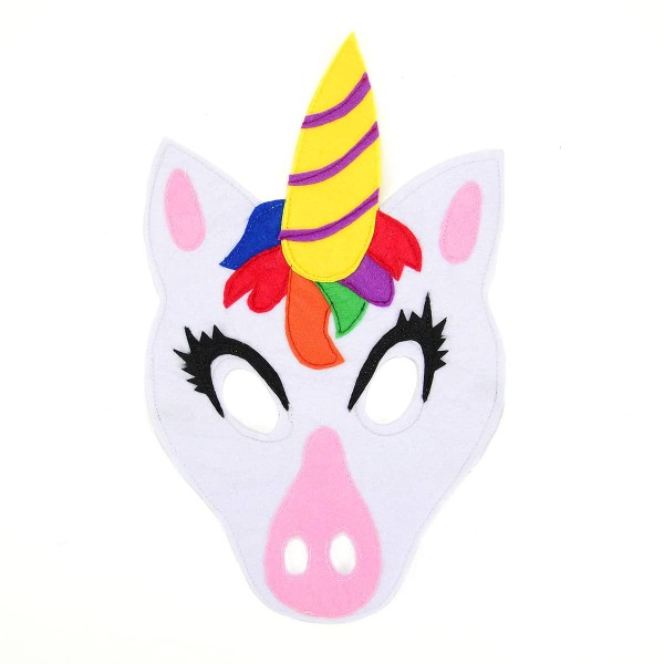 A felt play mask of a unicorn