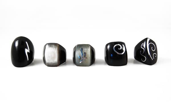 A picture of all the different styles that the aluminum inlay ring.
