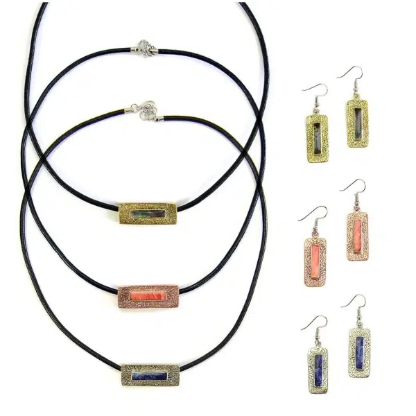 A picture of the stone bar set, coming in three different colors, blue, pink, and yellow.
