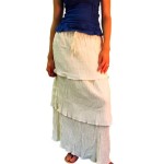 A long cotton skirt with three layers