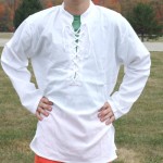 A men's white pirate shirt, bundle of two, made of cotton