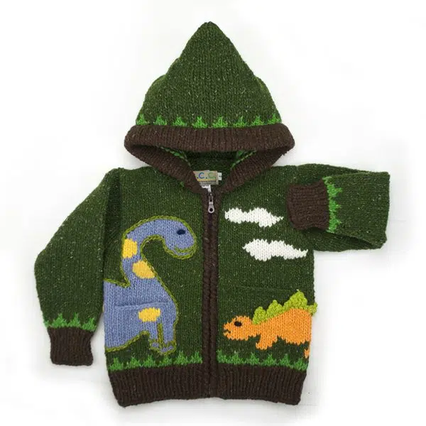 The jurassic sweater in different colors, this color is green