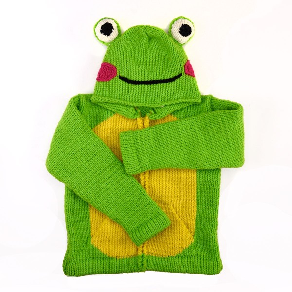A kids animal sweater this is the frog
