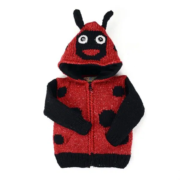 A kids animal sweater this is the ladybug