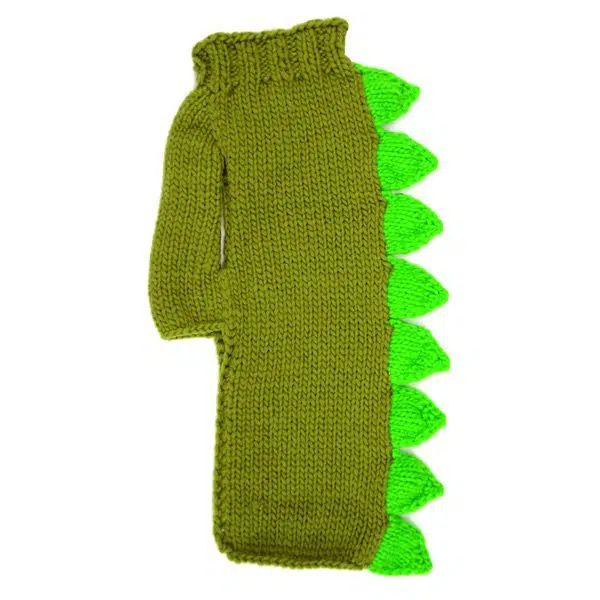 A dog sweater that turns your dog into a dinosaur