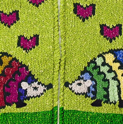Hedgehogs in Love Sweater in the color of green