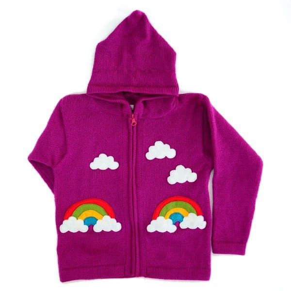 The front of the over the rainbow sweater