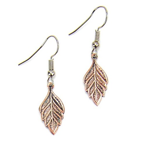 A picture of the bronze three leaves earrings.