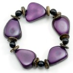 A close up of the achria six slice bracelet, coming in the color of purple.