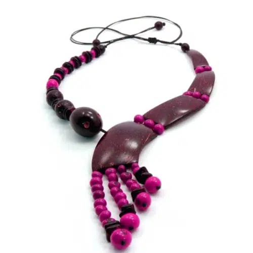 A picture of A purple acai asymmetric necklace