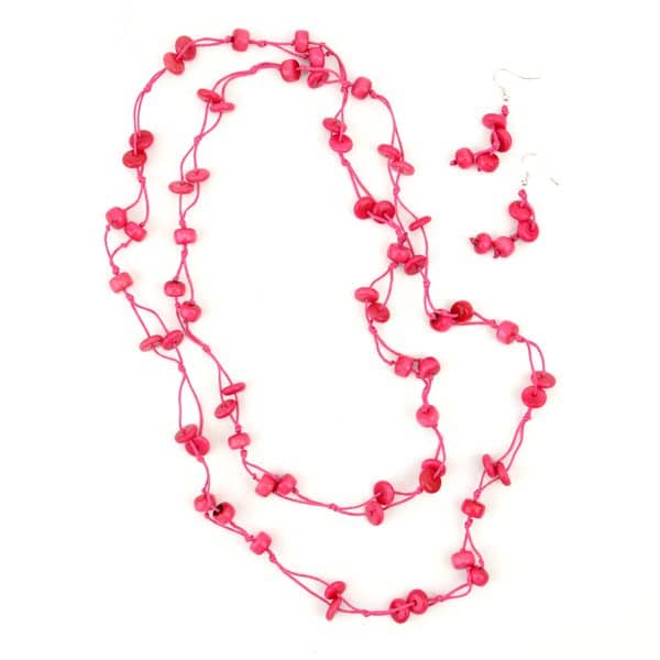 A picture of the pink double strand set.