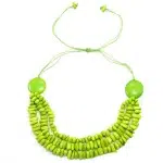 A picture of a green tagua necklace.