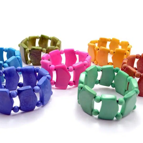 A close up of all the colors that the ladder bracelet comes in.