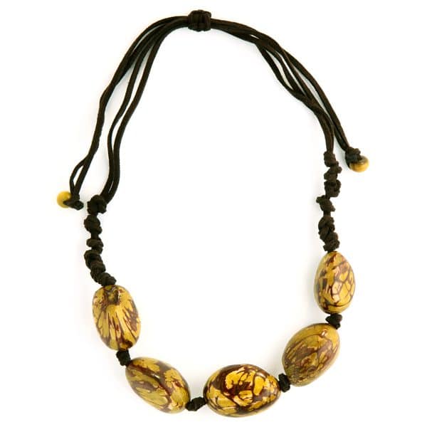 A picture of the stonewashed necklace, comes in a verity of colors, the color of the rocks in this picture are yellow.