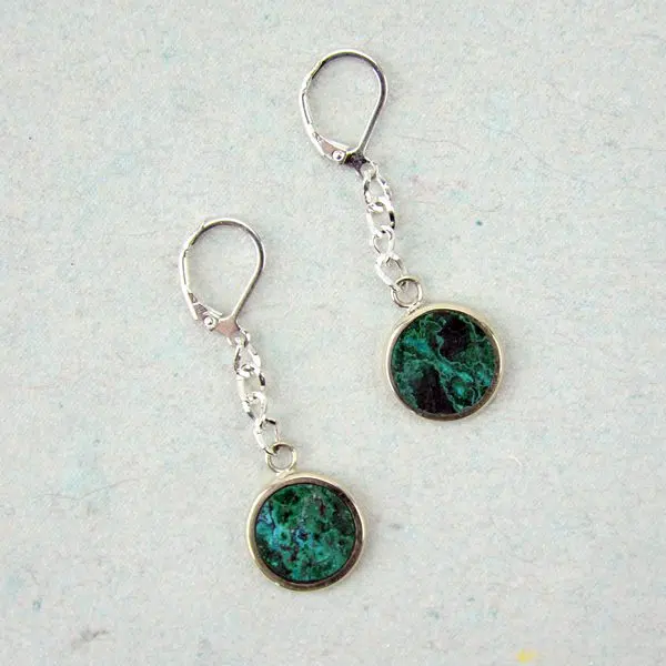 A close up pictures of the turquoise allure earrings