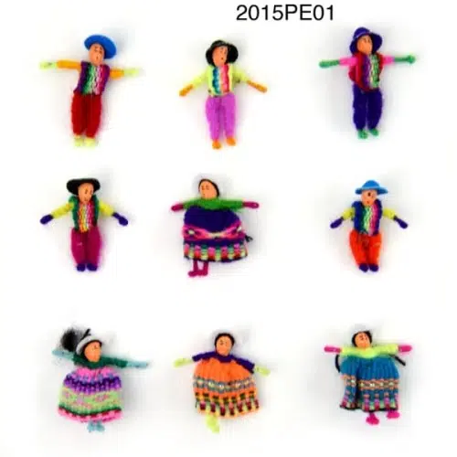 A bunch of different worry dolls