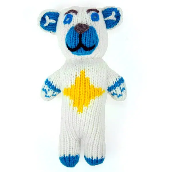 White Polar Bear Dandy Pal with Blue accents
