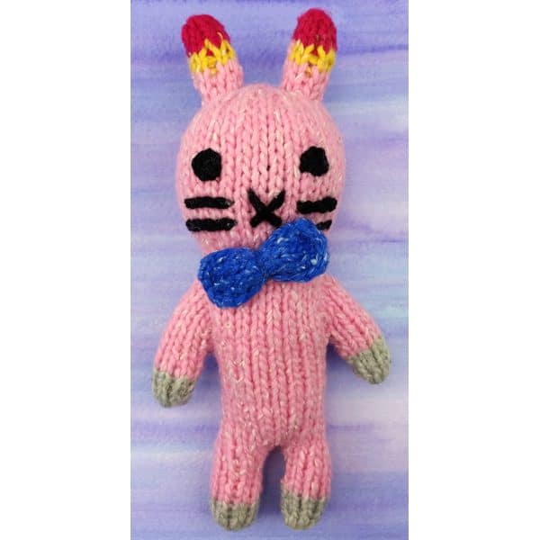Pink Bunny Dandy Pal with blue bow-tie