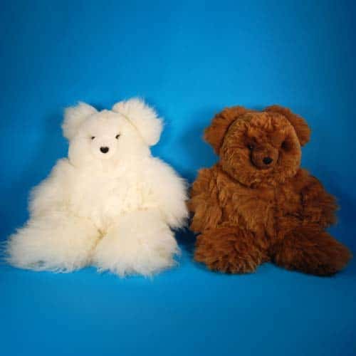 A white and a Brown Alpaca Teddy Bear