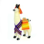 A festival llama small, these llamas are decorated in traditional Peruvian festive wear