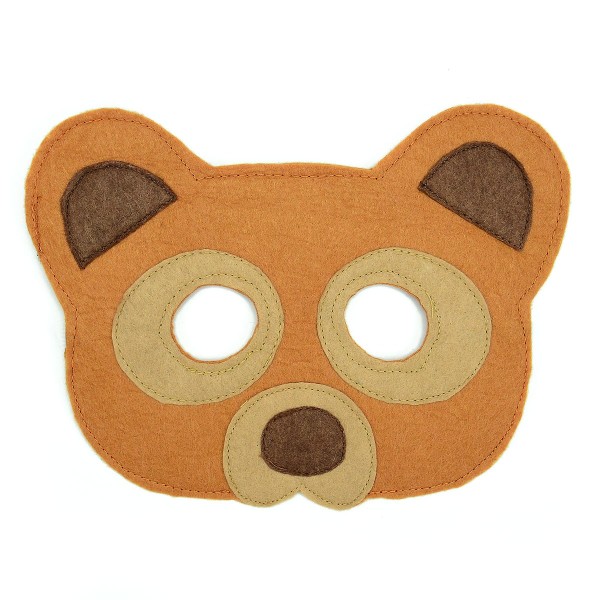 A felt play mask of a bear
