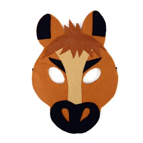 A felt play mask of a horse