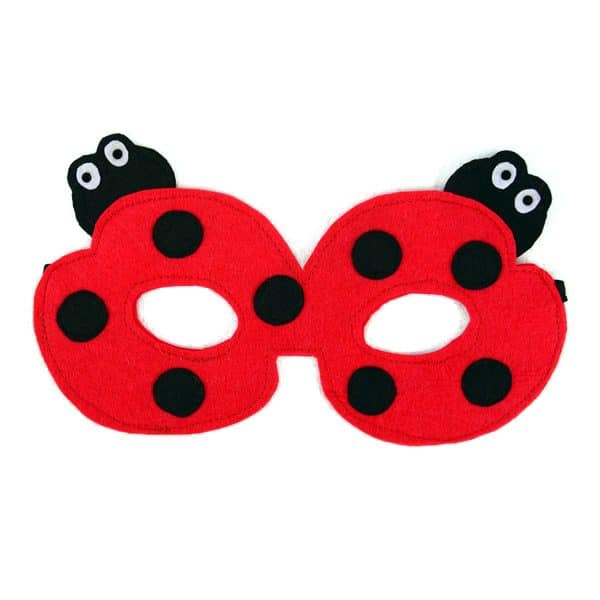 A felt play mask of a ladybug
