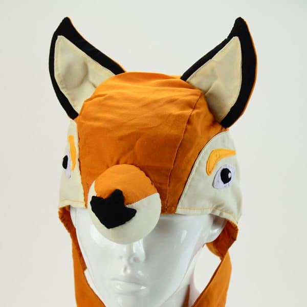 A play hood that looks like a fox