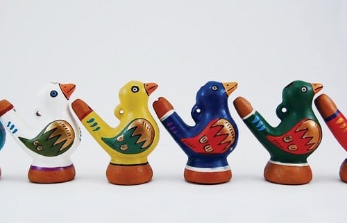 Assorted colorful Ceramic Bird Whistle