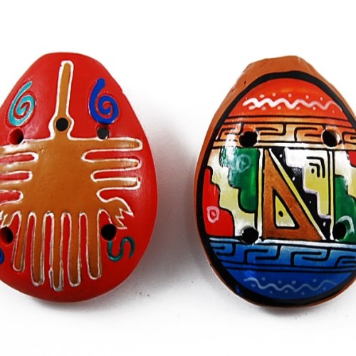 Assorted Ceramic Ocarina with Tribal Designs