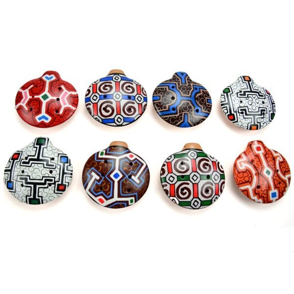 Assorted Ceramic Ocarina with colorful geometric designs