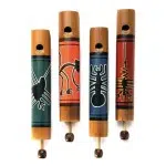 Nazca Style Artisan Slide Flute with tribal animal patterns