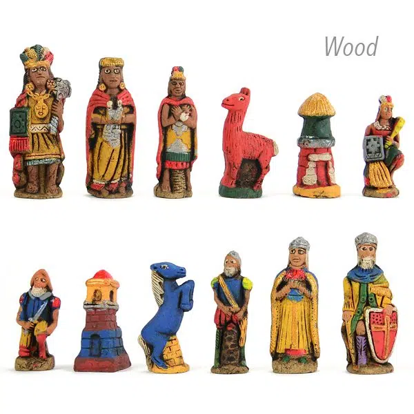 Close-up of Chess Set wood pieces