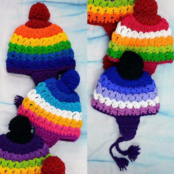 different color combinations for the prism earflap hat
