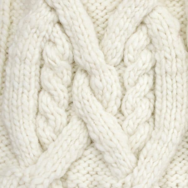A close up of the heirloom knit hat, showing off the stitch