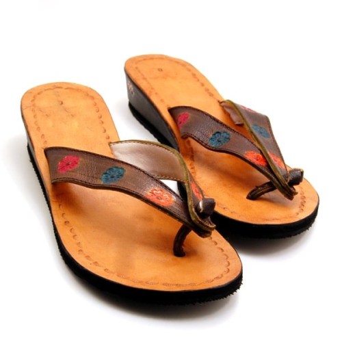 Sandal, Stamped Leather