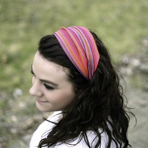 Young women wearing bright colored headband