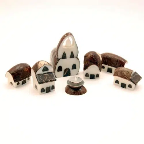 A small villaage made out of tagua seeds