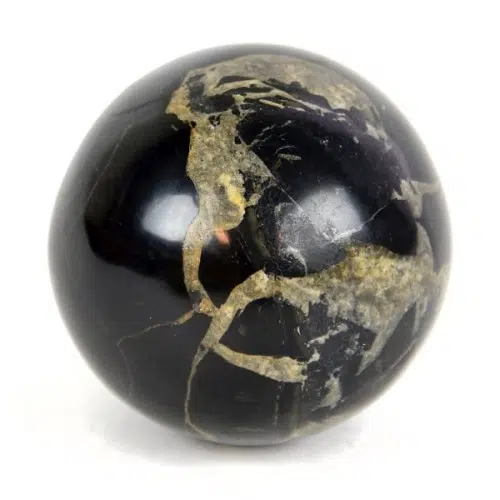 A highly polished septarian carved sphere