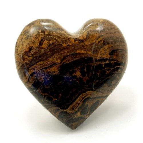 A highly polished stromatolite carved heart